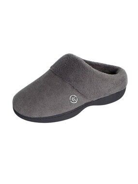 NWT Isotoner Terry Slip in Memory Foam Clog Slippers 96035 Ash Gray M (7.5-8)